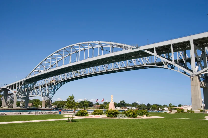 Blue Water Bridge, Sarnia waterfront